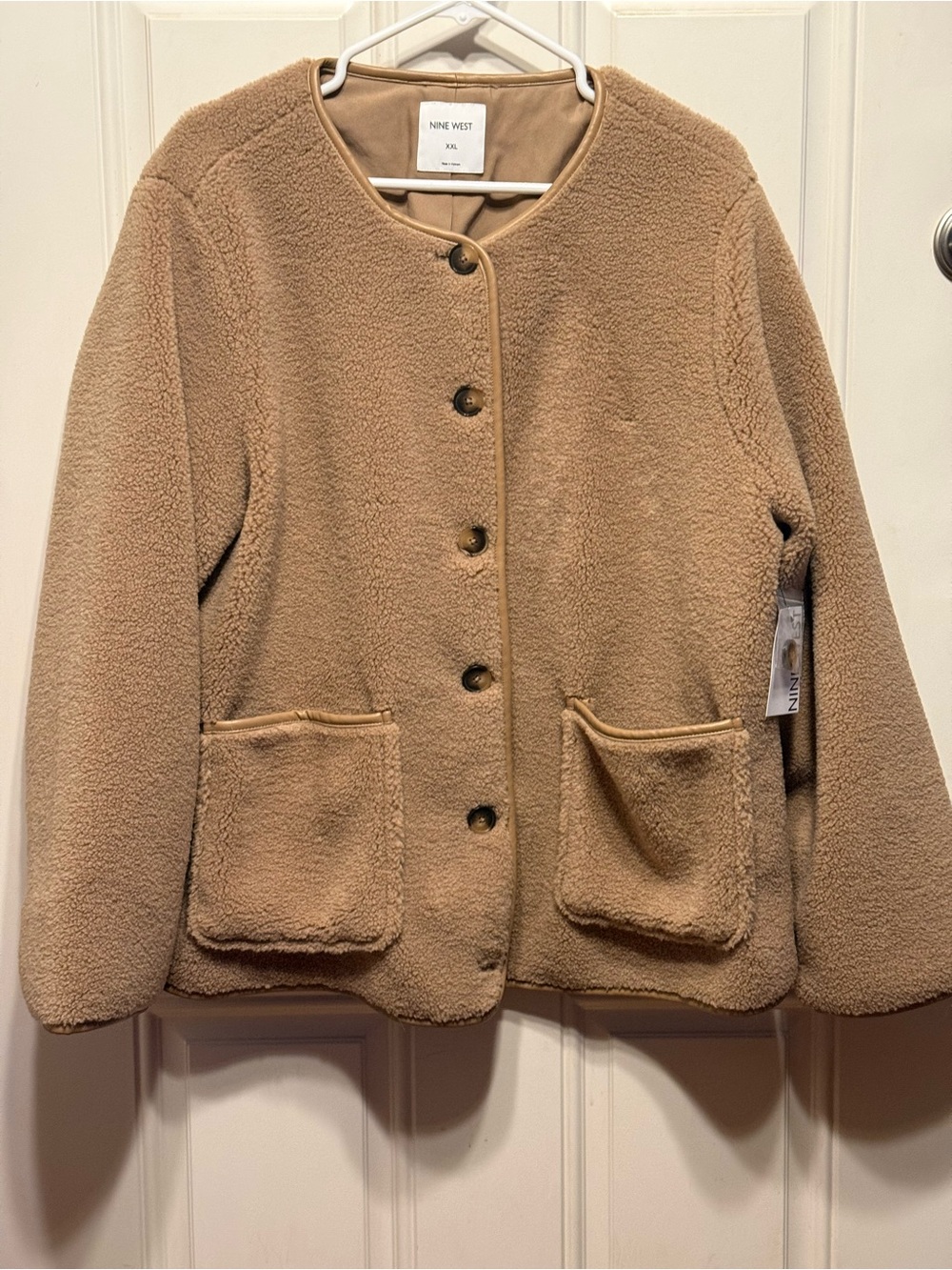 Nine West Tan Cozy Sherpa Jacket